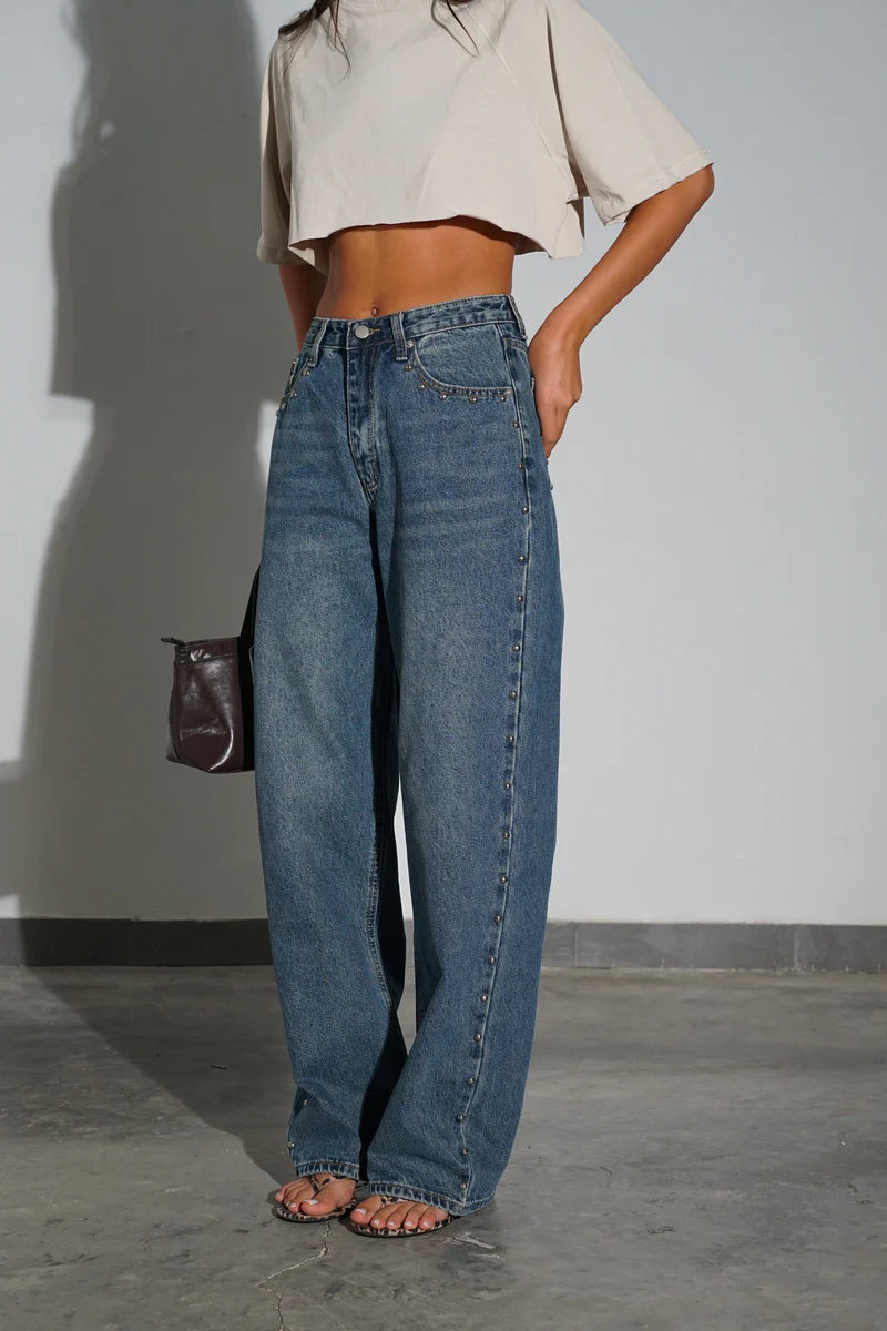 ג'ינס פאנקי-כחול כהה