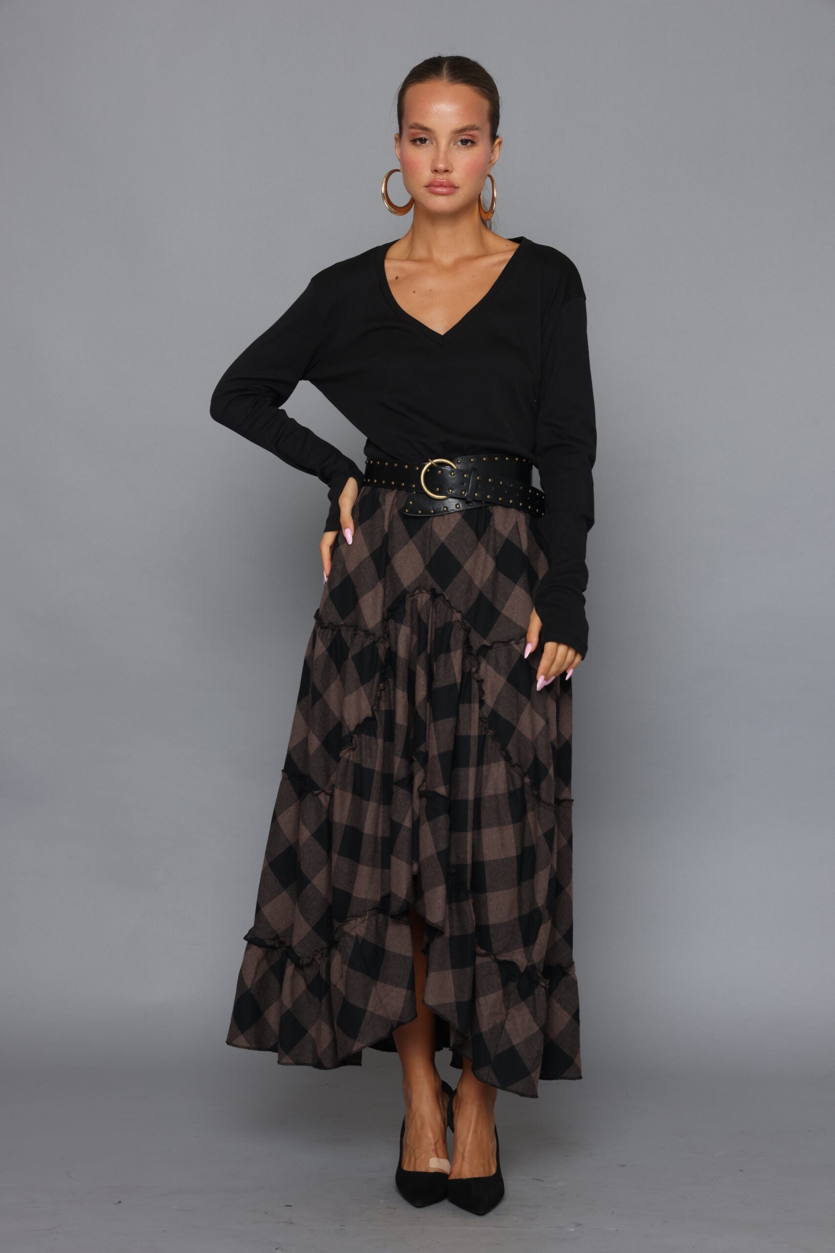 חצאית משבצות ספרדית