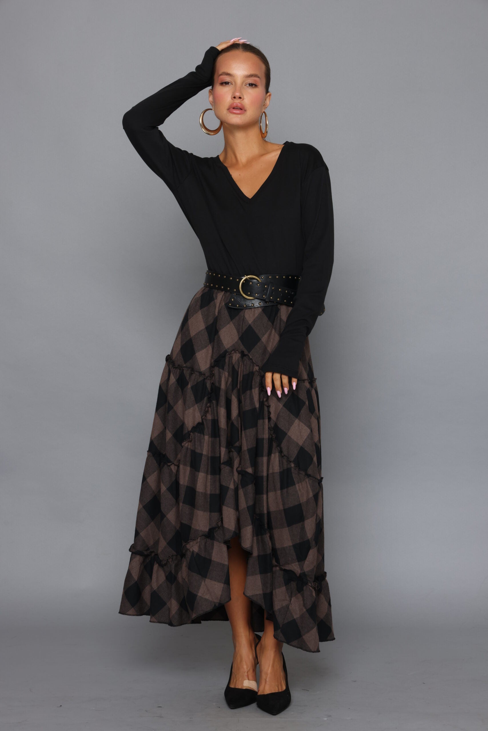 חצאית משבצות ספרדית