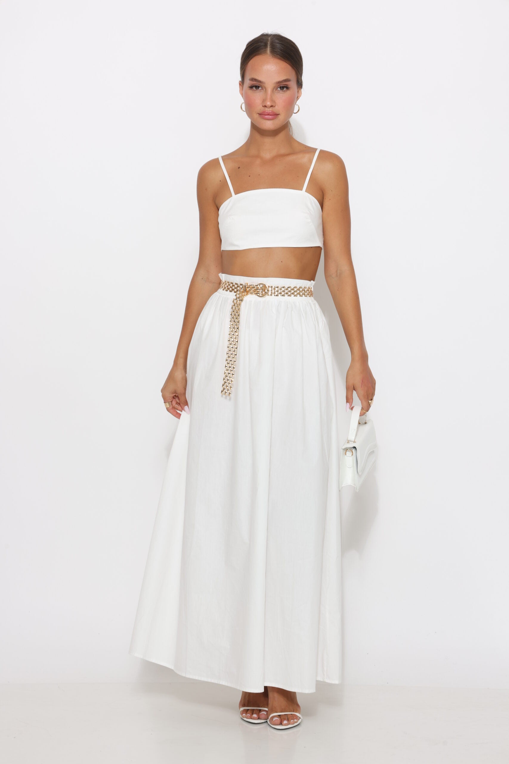 חליפת חצאית מקסי וטופ