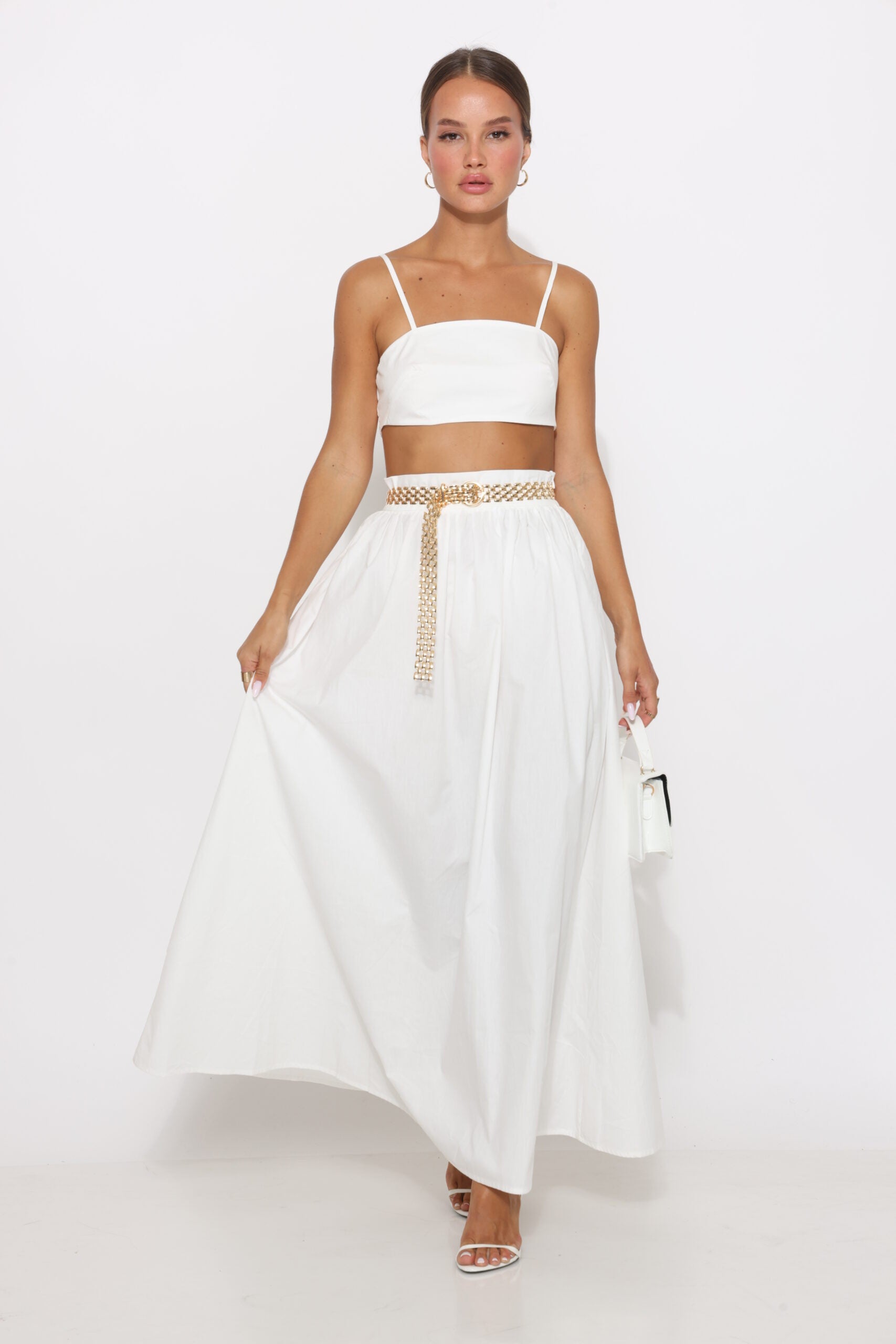 חליפת חצאית מקסי וטופ