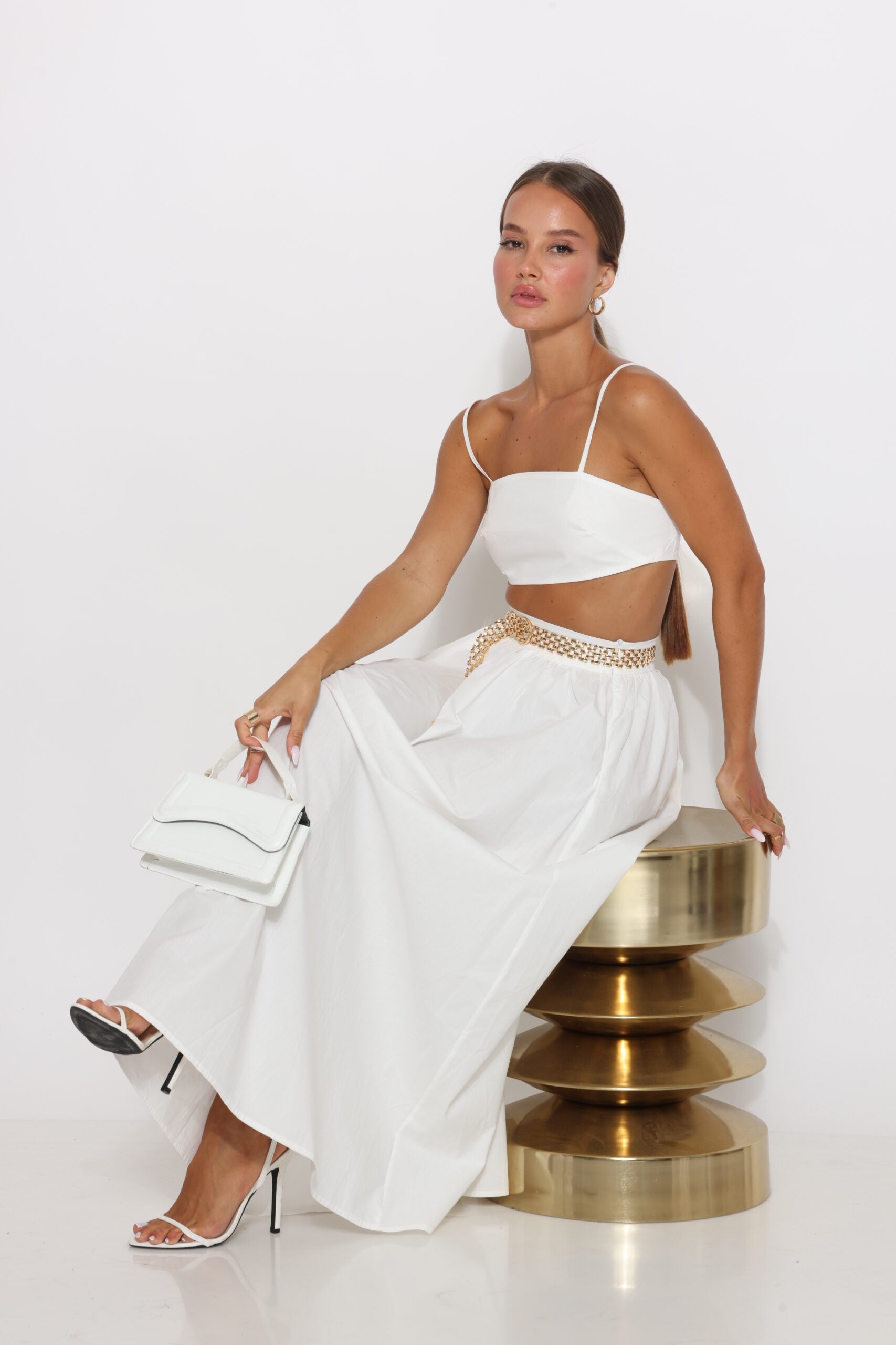 חליפת חצאית מקסי וטופ