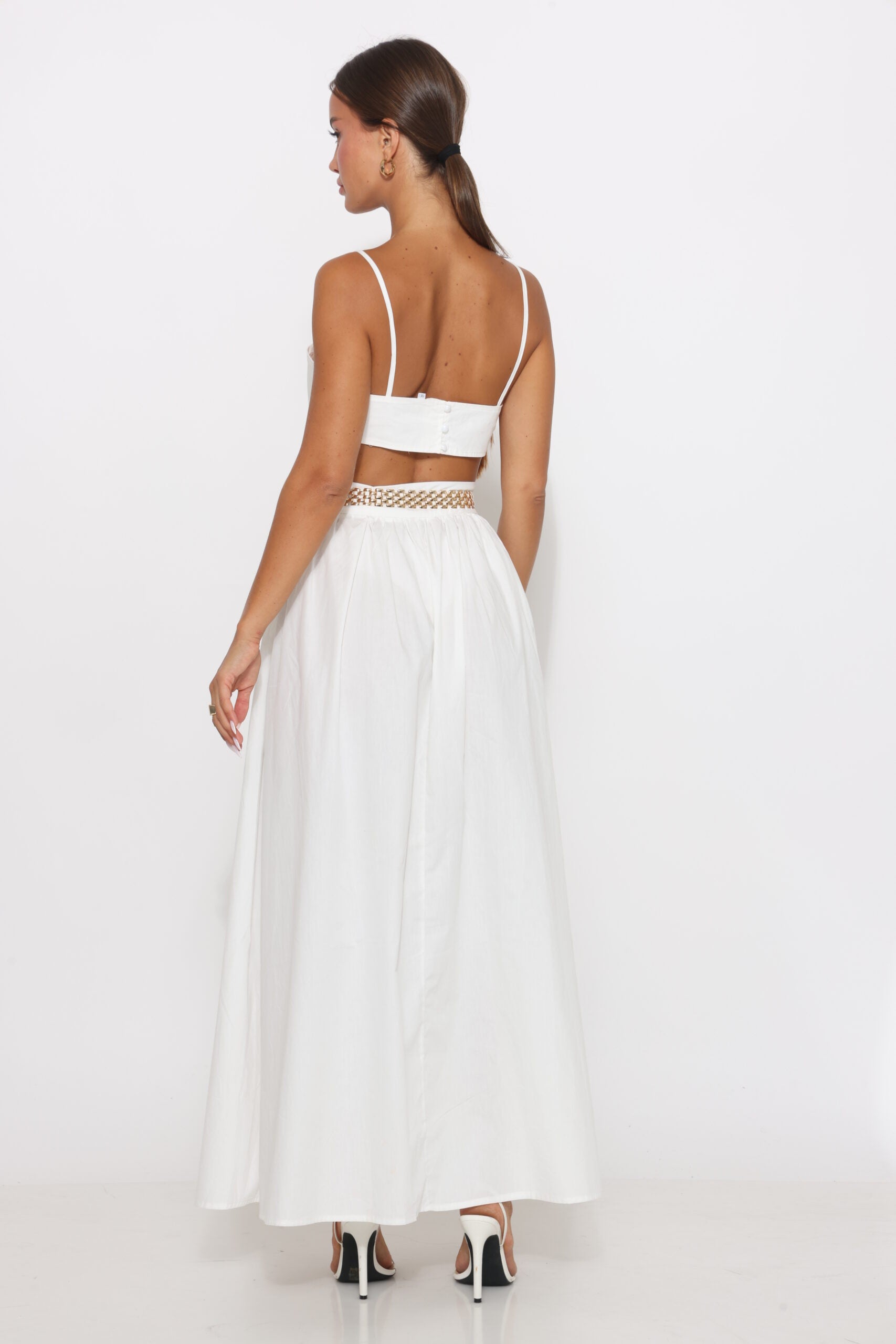 חליפת חצאית מקסי וטופ