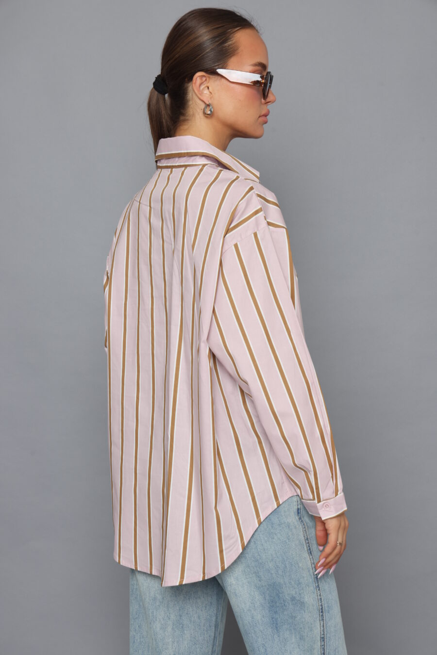 חולצת פסים ורוד חרדל