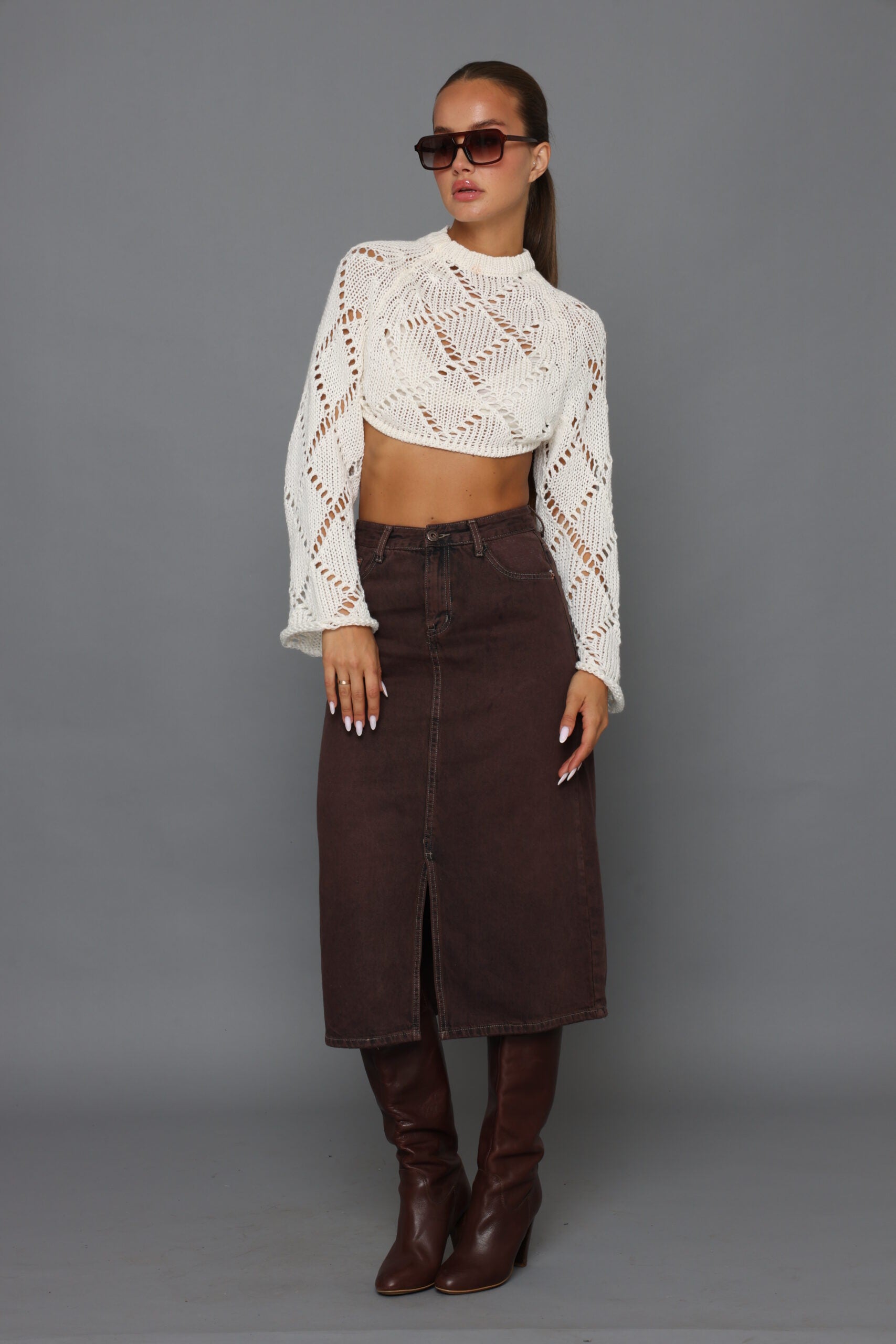 סריג קרושה קרופ גב חשוף