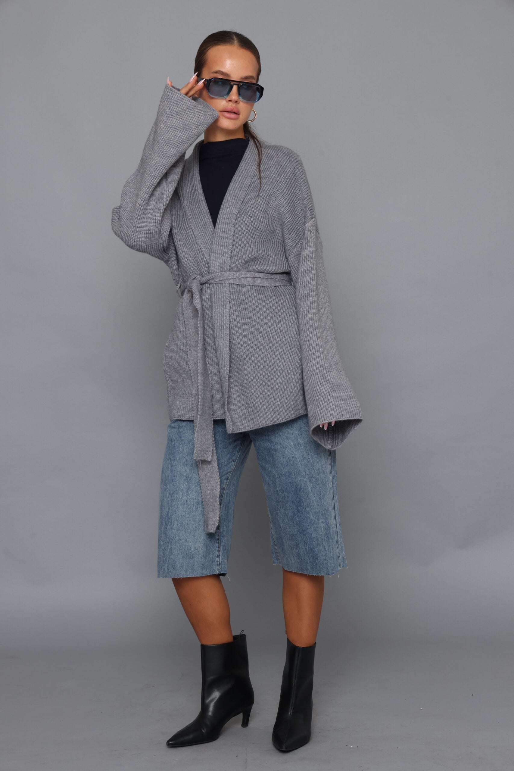 קרדיגן קשירה שרוול מתרחב