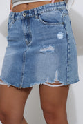 חצאית מיני ג’ינס קרעים