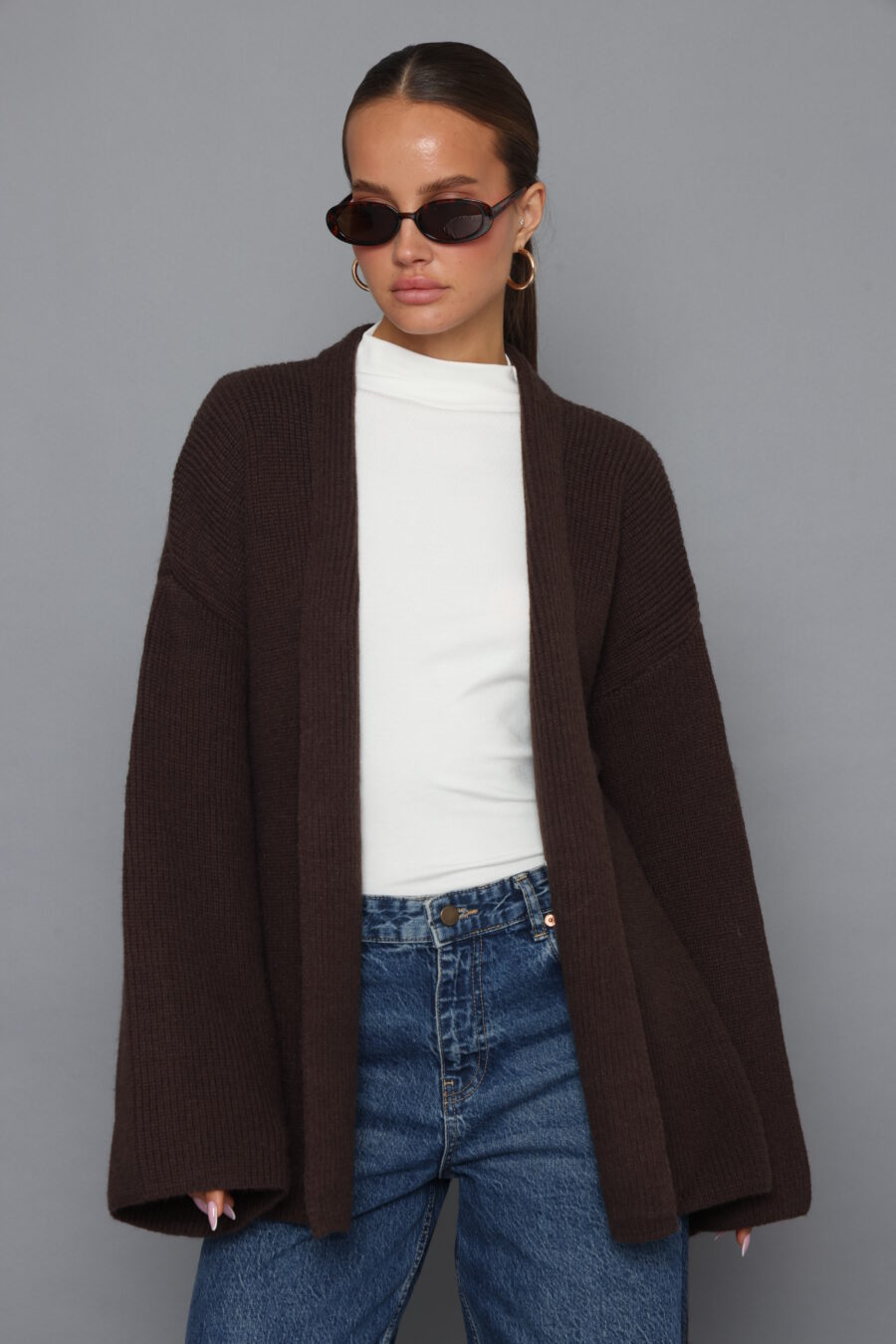 קרדיגן קשירה שרוול מתרחב