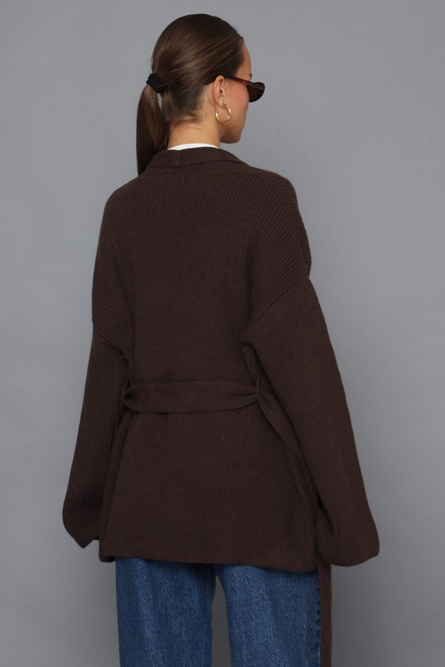 קרדיגן קשירה שרוול מתרחב