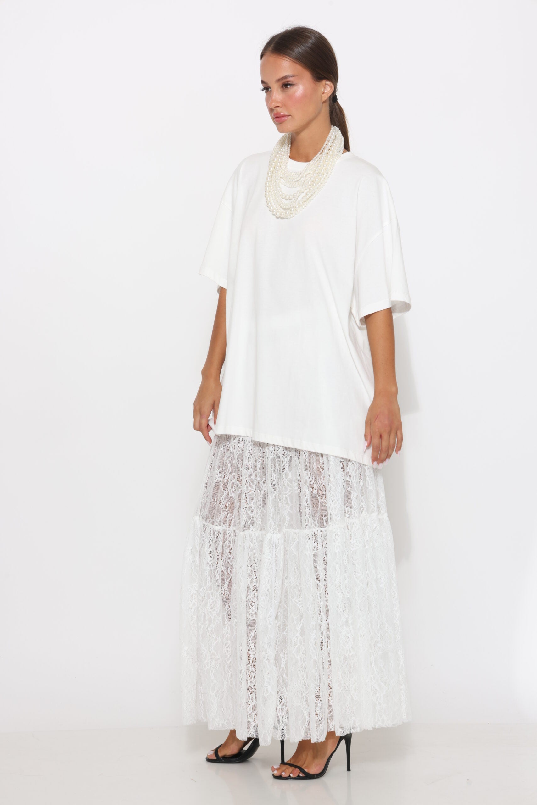 חצאית מקסי תחרה