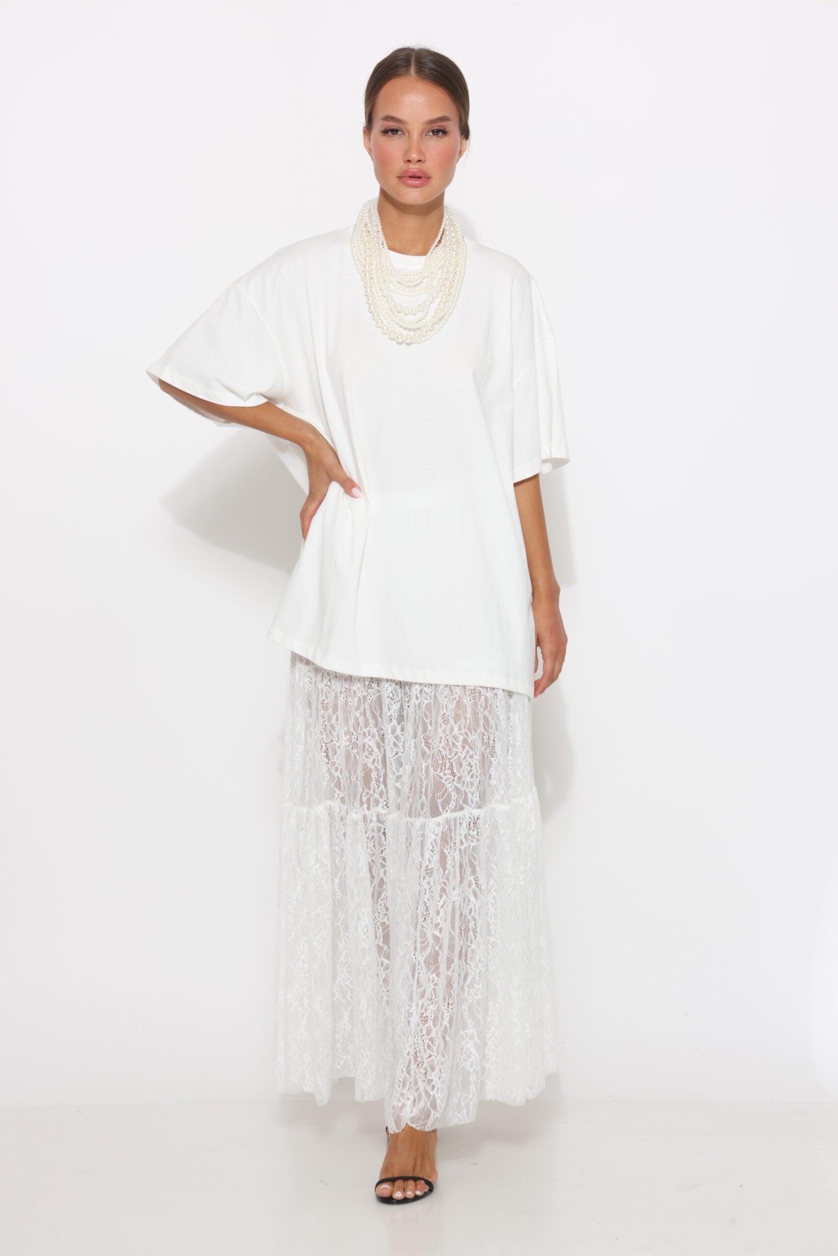 חצאית מקסי תחרה