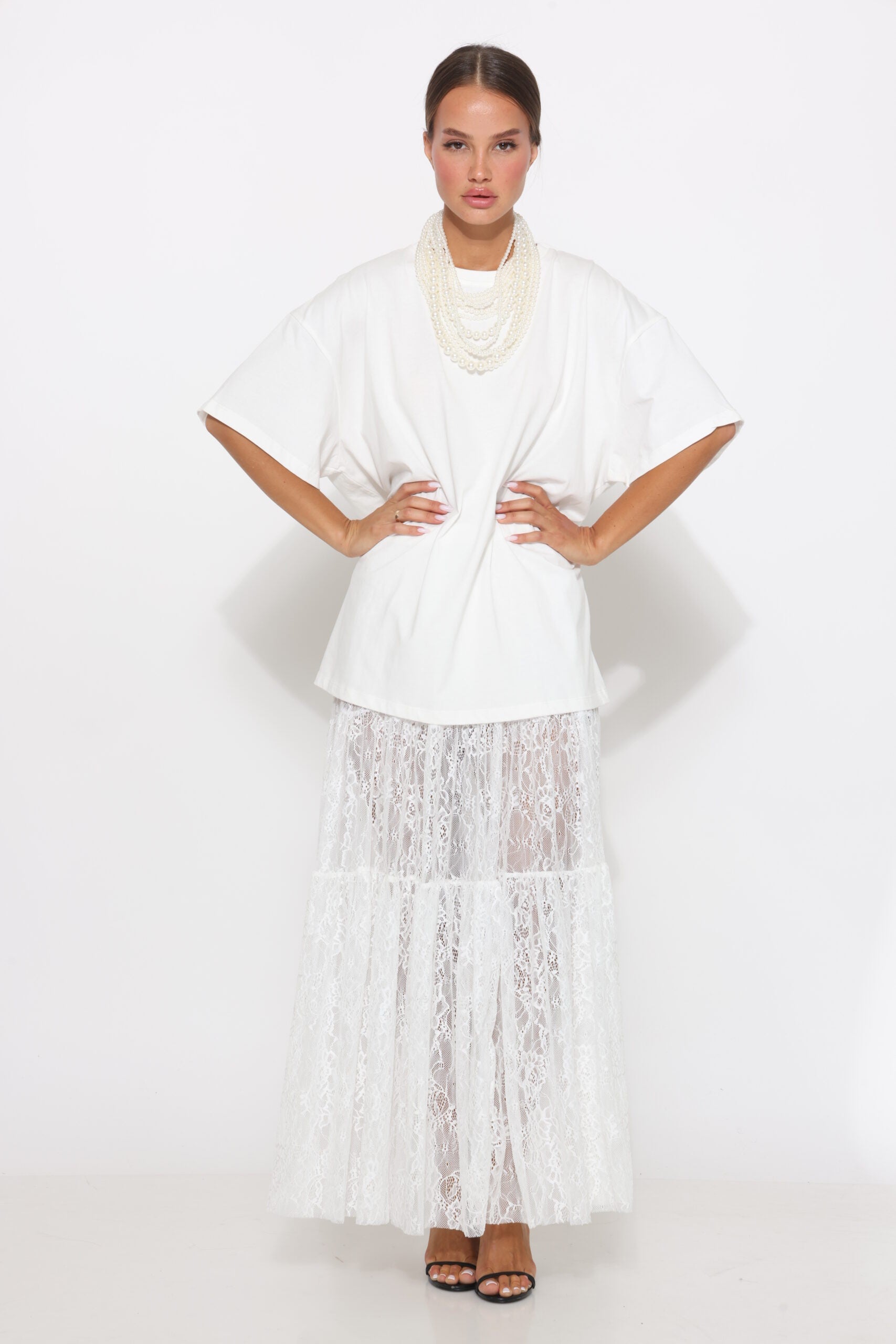 חצאית מקסי תחרה