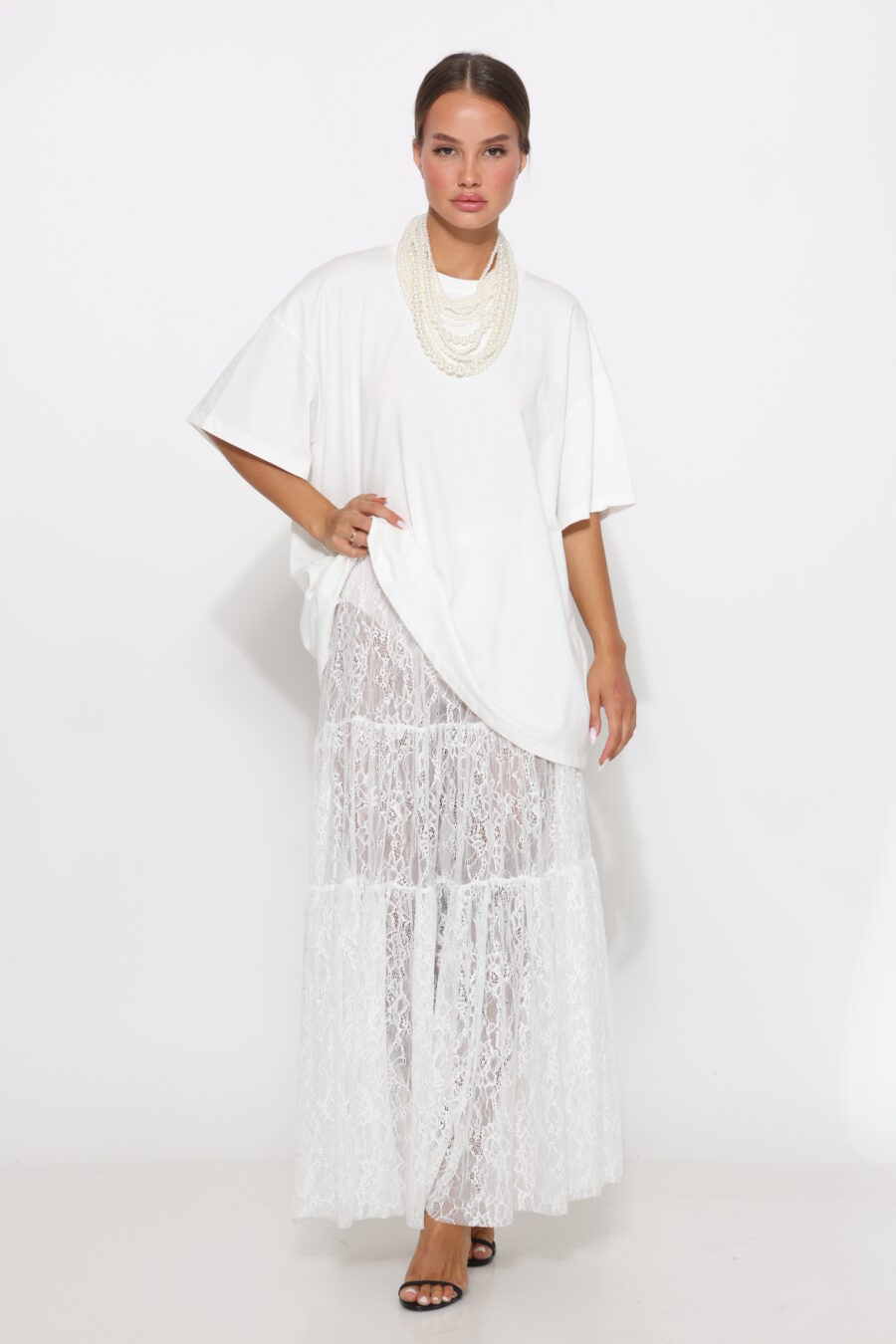 חצאית מקסי תחרה