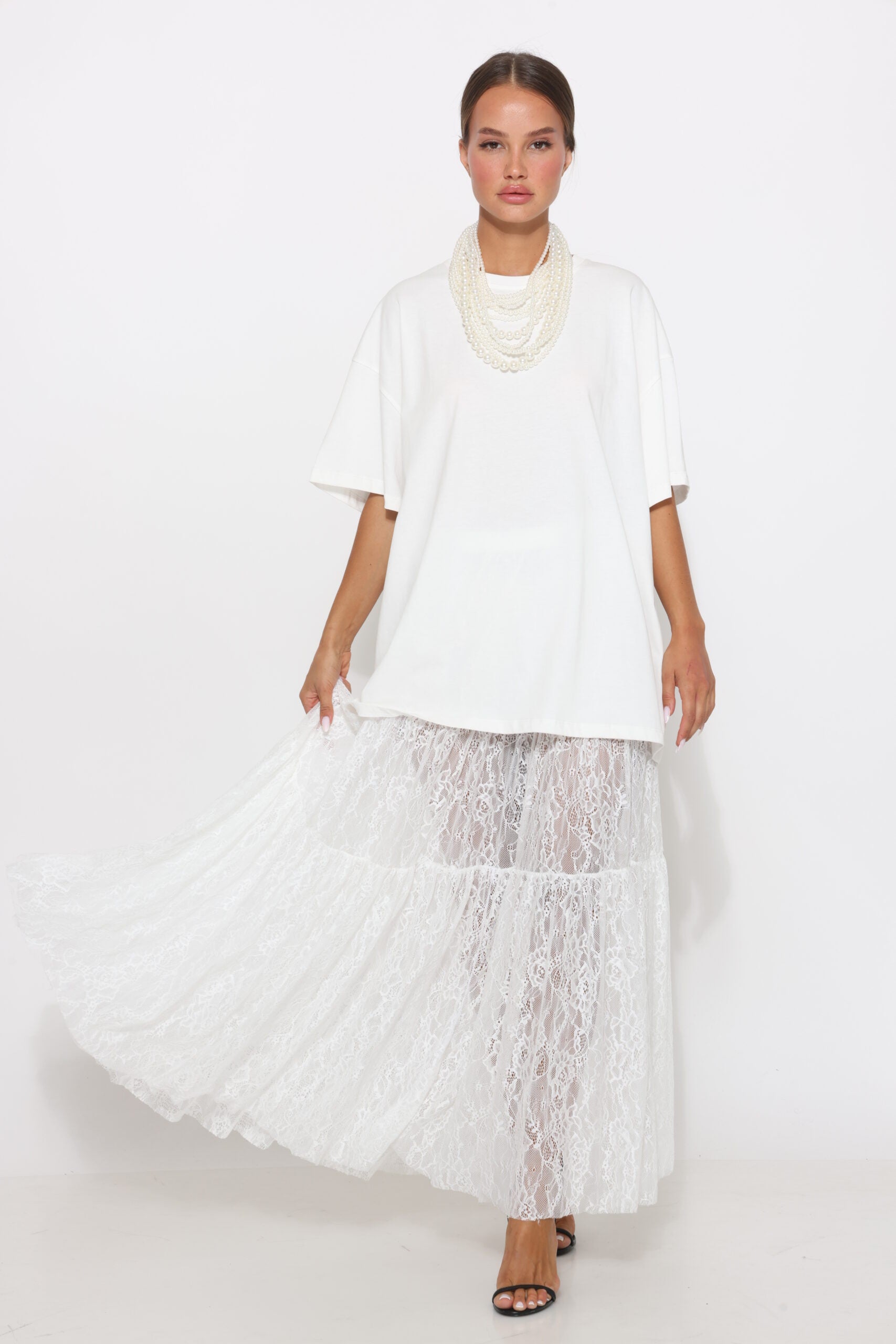 חצאית מקסי תחרה